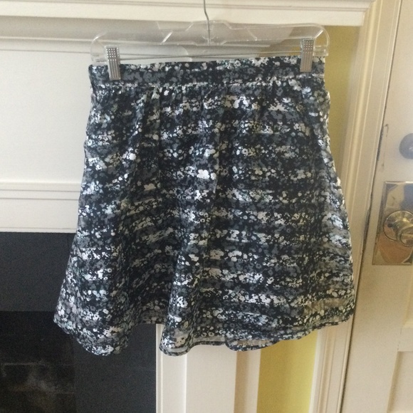 Xhilaration Striped Floral Skater Skirt Pockets Black - Sz Medium - Picture 5 of 15